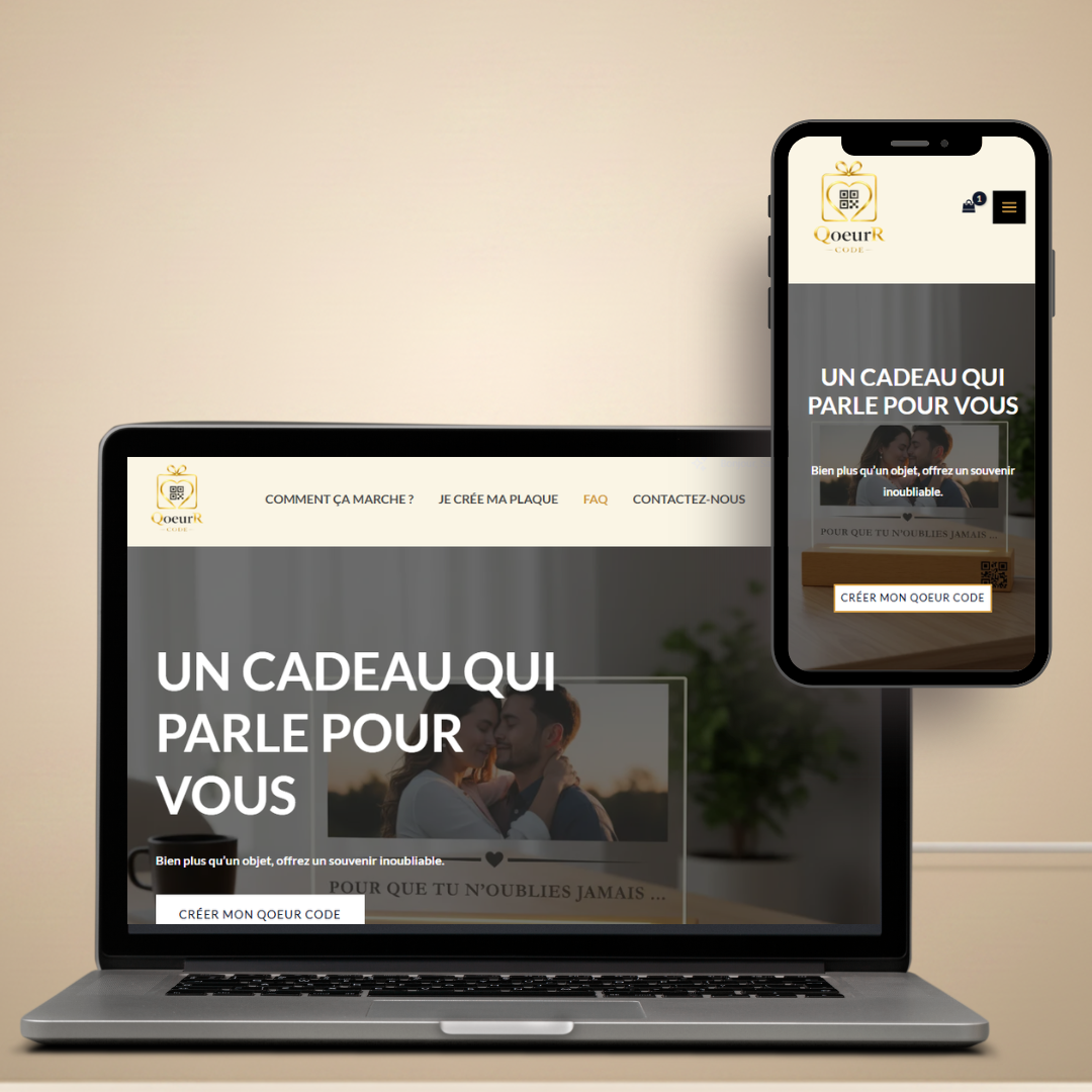 SITE QOEUR-CODE.COM POUR COMMANDER UNE LAMPE PERSONNALISÉ AVEC PHOTOS ET TEXTE ET UN QR CODE